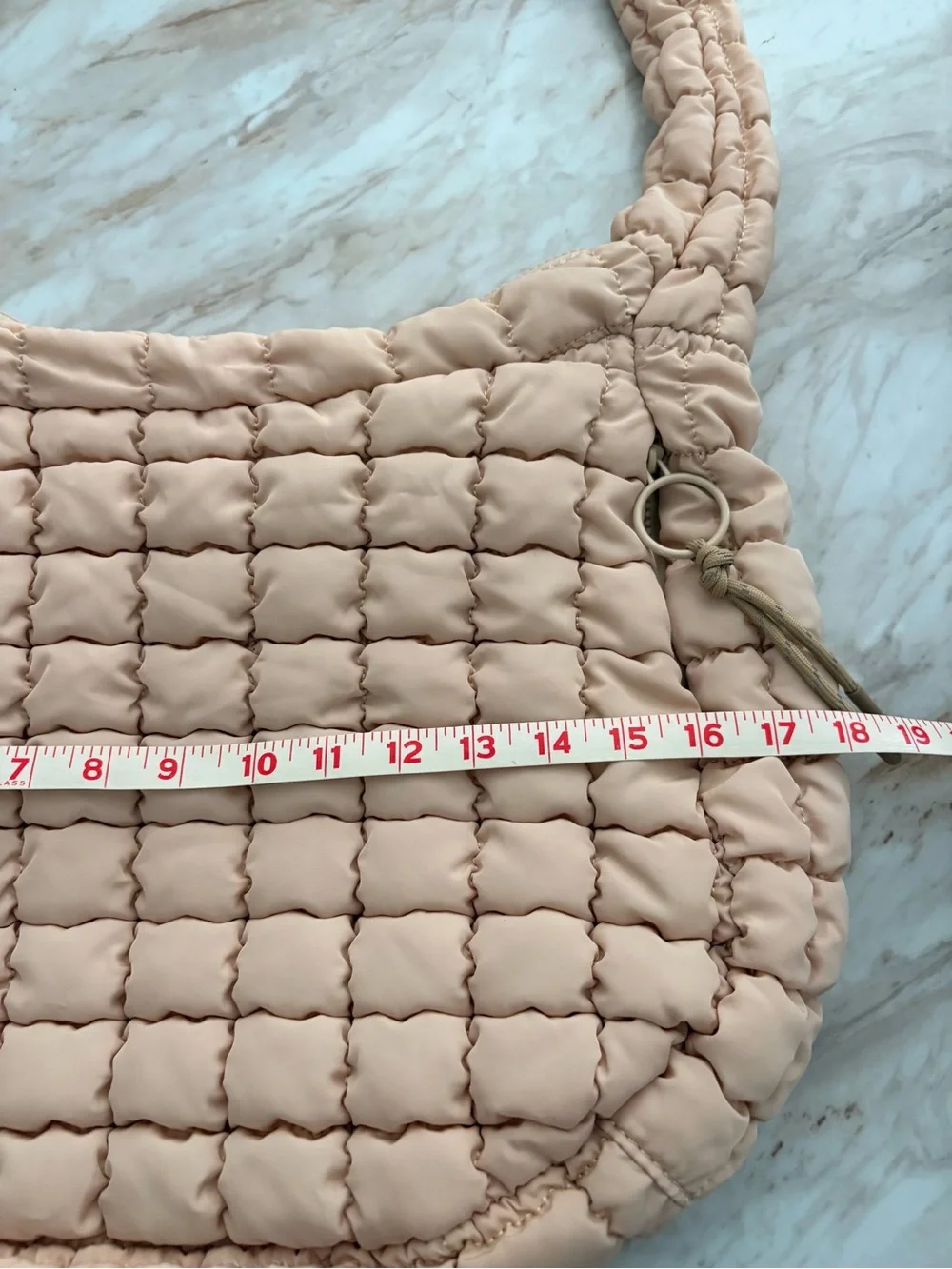 Urban Fit by Urban Expressions Plush Quilted Shoulder Hobo Bag in Blush